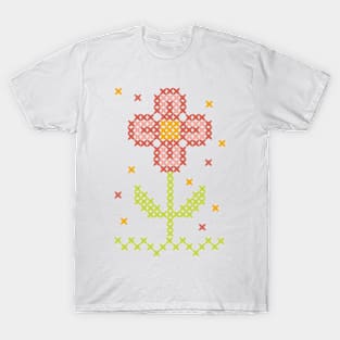 Crosstitch meadow wild flore flower T-Shirt